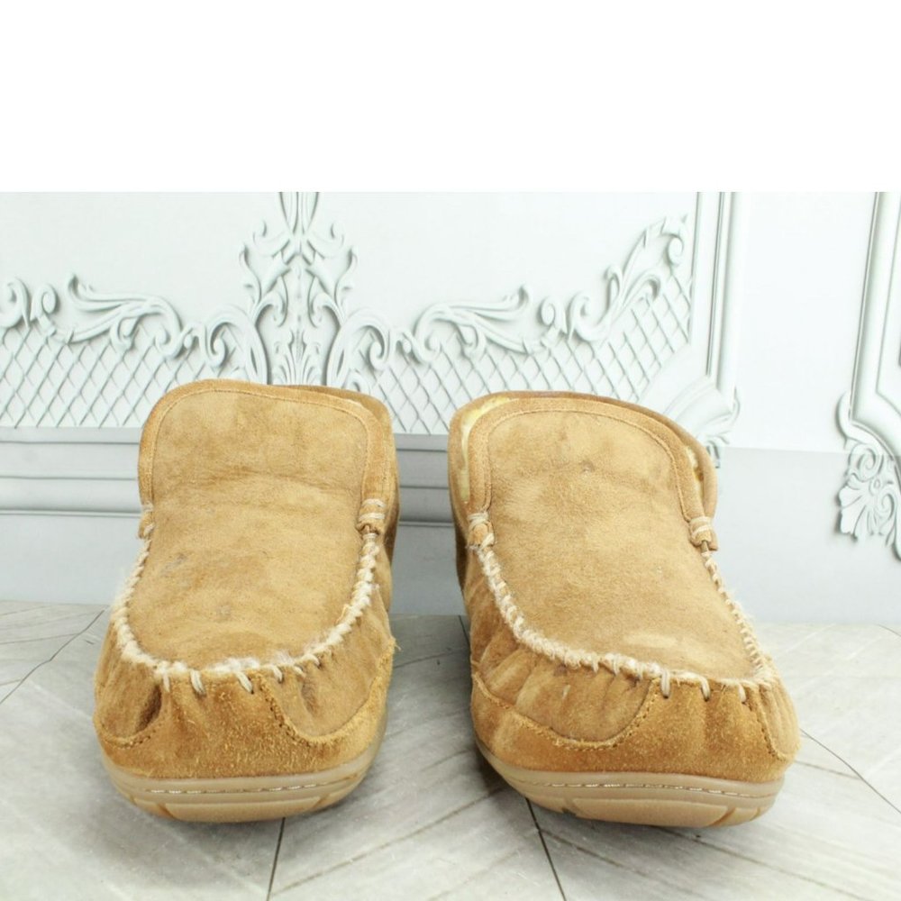 LL Bean Brown Suede Wicked Good Shearling Lined Slipper Ankle Boots Size 12 Wide - Picture 4 of 9